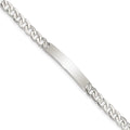 Sterling Silver Small ID Plate, Curb Link Bracelet