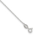 Sterling Silver 1mm Diamond-cut 10in Plus 1in ext. Anklet
