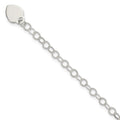 Sterling Silver Engraveable Heart Charm 7.25 inch Bracelet