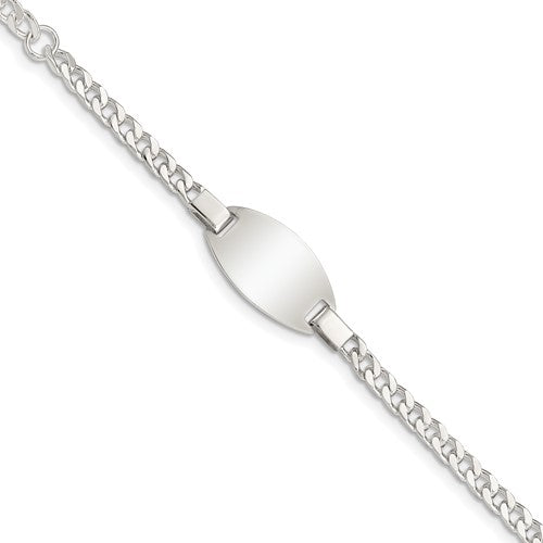 Sterling Silver Childrens 5in Plus 1in Ext ID Bracelet