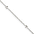 Sterling Silver 10in Plus1.5 in ext Polished Anklet