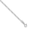 Sterling Silver Diamond Cut Polished Figaro 10in Plus 1in ext. Anklet