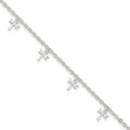 Sterling Silver Polished Dragonfly 10in Plus 1in Ext. Anklet