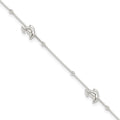 Sterling Silver Polished Dolphin9in Plus 1in Ext. Anklet