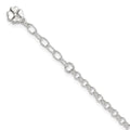 Sterling Silver Polished Four Leaf Clover 9in Plus 1in Ext. Anklet