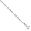 Sterling Silver 9in plus 1in ext. Anklet