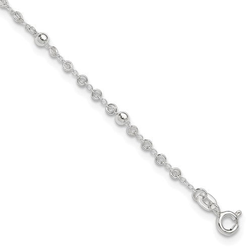 Sterling Silver 9in plus 1in ext. Anklet