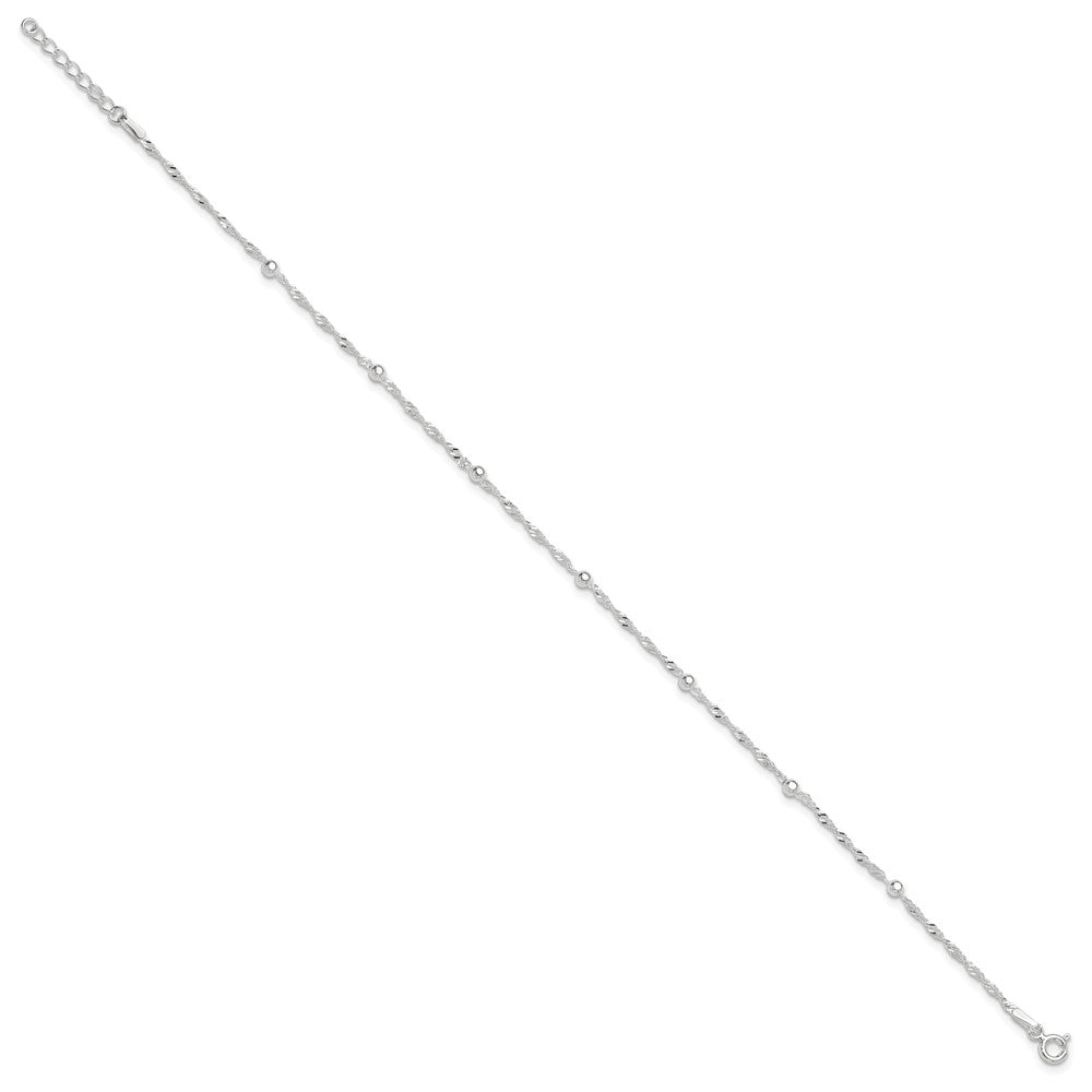 Sterling Silver 9in Plus 1in ext. Anklet