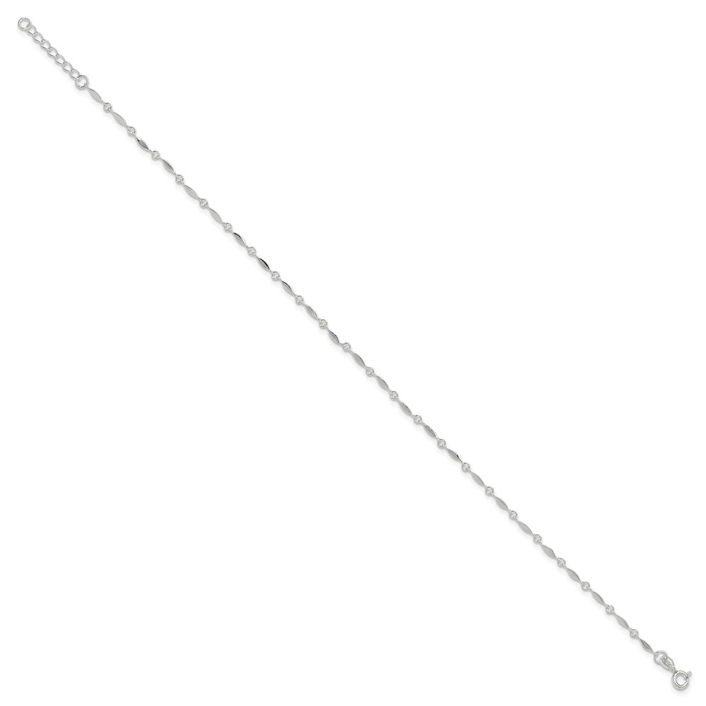 Sterling Silver 9in Plus 1in ext. Anklet