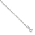 Sterling Silver 9in Plus 1in ext. Anklet