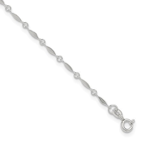 Sterling Silver 9in Plus 1in ext. Anklet