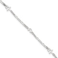 Sterling Silver Polished Moon and Star 9in Plus 1in Ext. Anklet