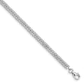 Sterling Silver Rhodium-plated 2 Row CZ w/1 in ext Bracelet