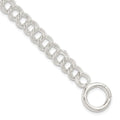 Sterling Silver Polished Double Link 8in Charm Bracelet