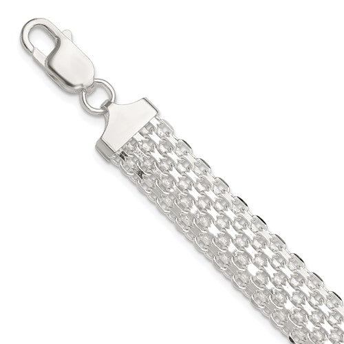 Sterling Silver Polished 11.5mm Bismark 7in Bracelet