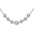 Pure Fire Sterling Silver Rhod-plated Fancy CZ 17in w/2in ext Necklace