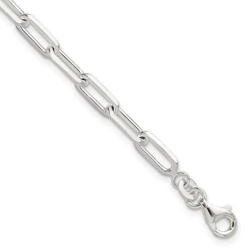 Sterling Silver Polished Paperclip 7.25in Bracelet