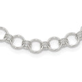 Sterling Silver Polished Circle Link 16 w/2in ext Necklace