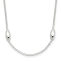 Sterling Silver Polished Fancy Beaded Link 18in Necklace