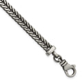 Sterling Silver Antiqued 8in Franco Link Men's Bracelet