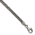 Sterling Silver Antiqued 8in Wheat Link Men's Bracelet