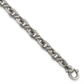 SS Black Ruthenium Brushed Fancy Textured Link Men's Bracelet