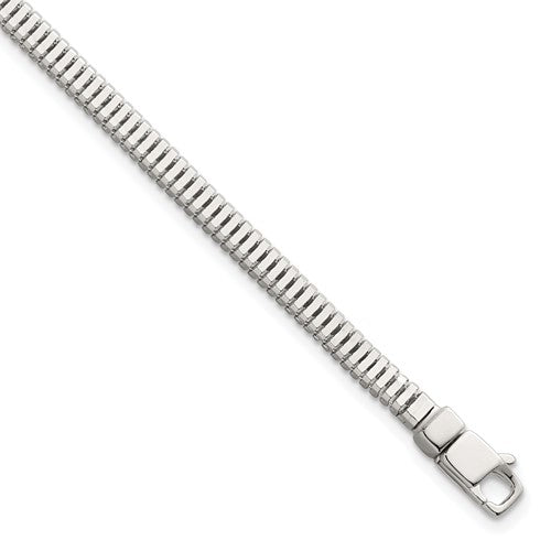 Sterling Silver Polished Fancy 3.5mm Square Link 8 Inch Bracelet