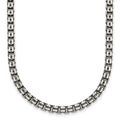 Sterling Silver Antiqued Brushed Fancy Box Link 4mm 19.75in Necklace