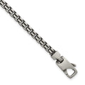 Sterling Silver Antiqued Brushed Fancy Box Link 4mm 7.75in Bracelet