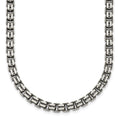 Sterling Silver Antiqued Brushed Fancy Box Link 5mm 19.75in Necklace