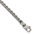 Sterling Silver Antiqued Brushed Fancy Box Link 5mm 7.75in Bracelet