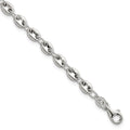 Sterling Silver Polished 4.8mm Puffed Mariner Anchor Link 7.5 Inch Bracelet