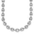 Sterling Silver Rhodium-plated Polished Puffed Mariner Link 18in Necklace