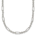 Sterling Silver Polished 4.0mm Figaro Rope 18 Inch Necklace