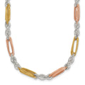 SS Rose/Gold-tone Polished 4.5mm Figaro Rope 18 Inch Necklace