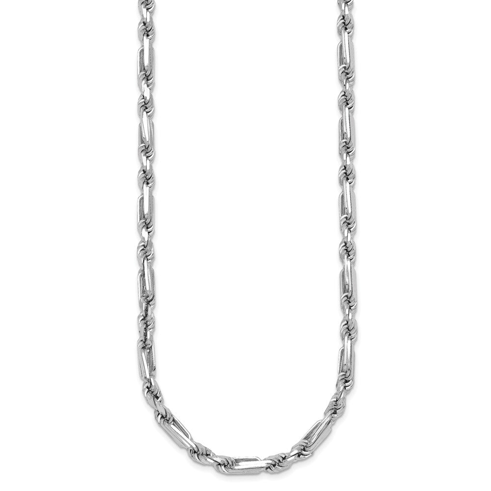 Sterling Silver Rhodium-plated Polished Figaro Rope 4.75mm 20in Necklace