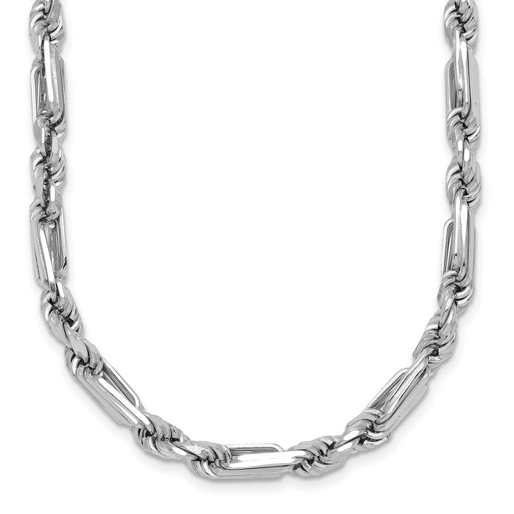 Sterling Silver Rhodium-plated Polished Figaro Rope 4.75mm 20in Necklace