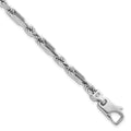 Sterling Silver Rhodium-plated Polished Figaro Rope 4.75mm 8in Bracelet