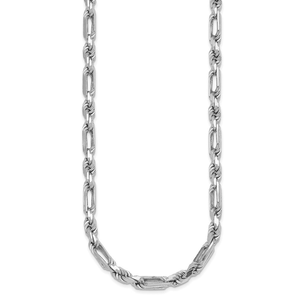 Sterling Silver Rhodium-plated Polished Figaro Rope 5.5mm 20in Necklace