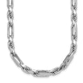 Sterling Silver Rhodium-plated Polished Figaro Rope 5.5mm 20in Necklace