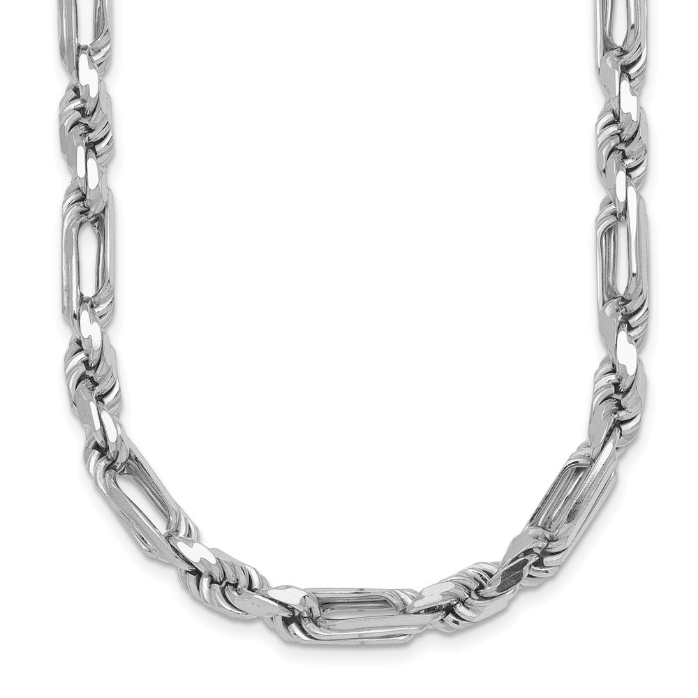 Sterling Silver Rhodium-plated Polished Figaro Rope 5.5mm 20in Necklace