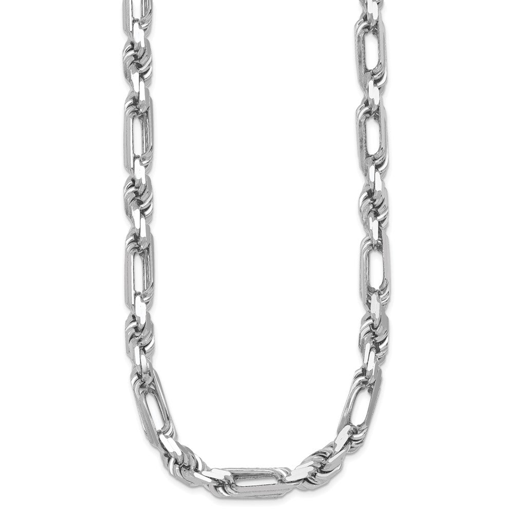 Sterling Silver Rhodium-plated Polished Figaro Rope 8mm 20in Necklace