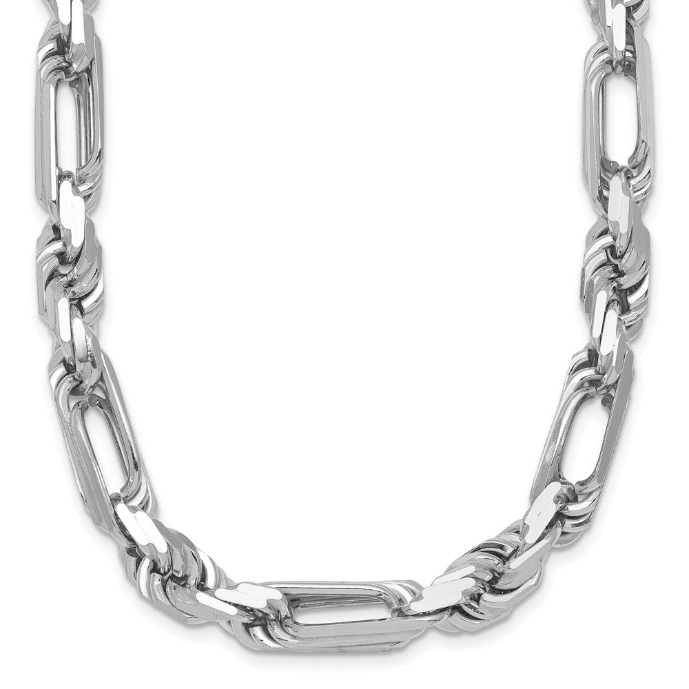 Sterling Silver Rhodium-plated Polished Figaro Rope 8mm 20in Necklace