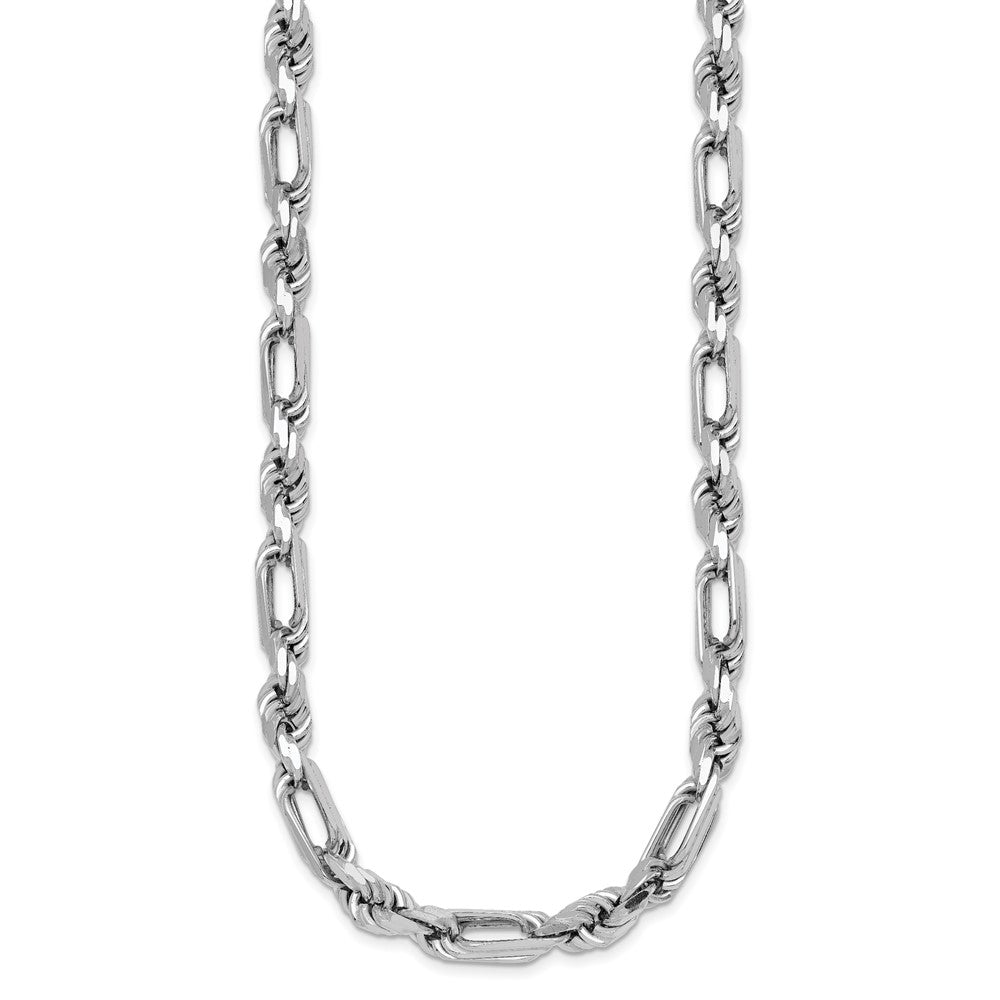 Sterling Silver Rhodium-plated Polished Figaro Rope 7mm 20in Necklace