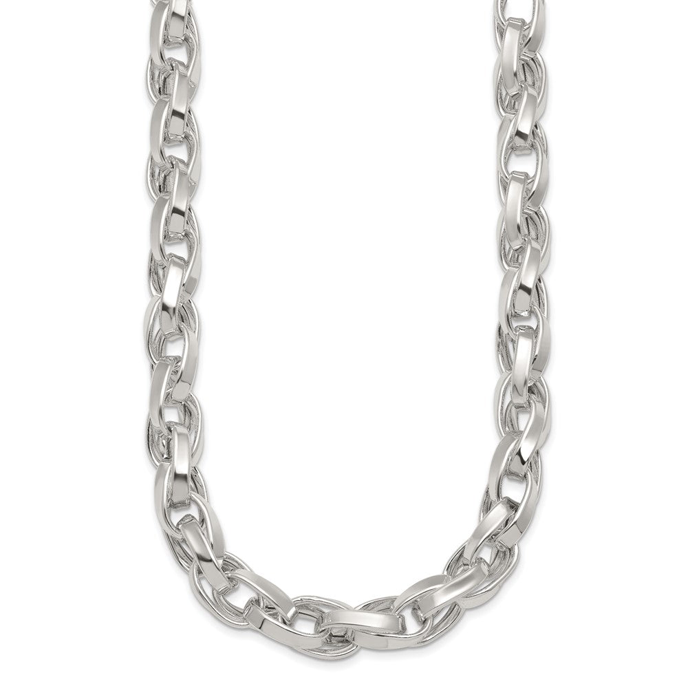 Sterling Silver Polished 18in Double Twist Link Necklace