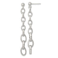 Sterling Silver Polished Graduated Link Post Dangle Earrings