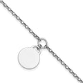 Sterling Silver Rhodium-plated Polished 7 w/1in ext Round Disc Bracelet