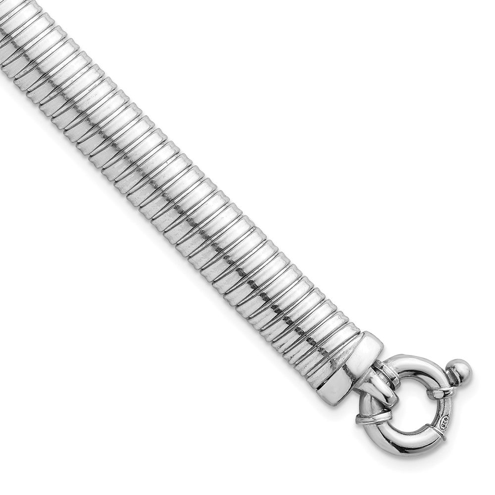 Sterling Silver Rhodium-plated Polished 9mm Bracelet