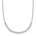 Sterling Silver Polished Beaded 18 Inch Necklace