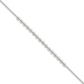 Sterling Silver Polished Beaded 7.5 Inch Bracelet